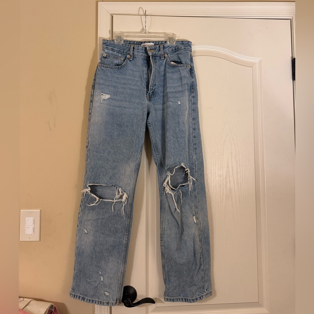 Zara Distressed Blue Jeans